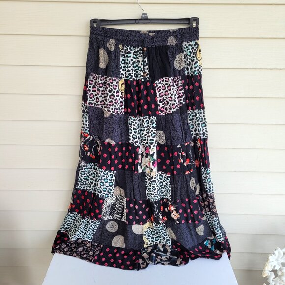 Jack Pot Dresses & Skirts - Vintage 90s Long Patchwork Rayon Skirt